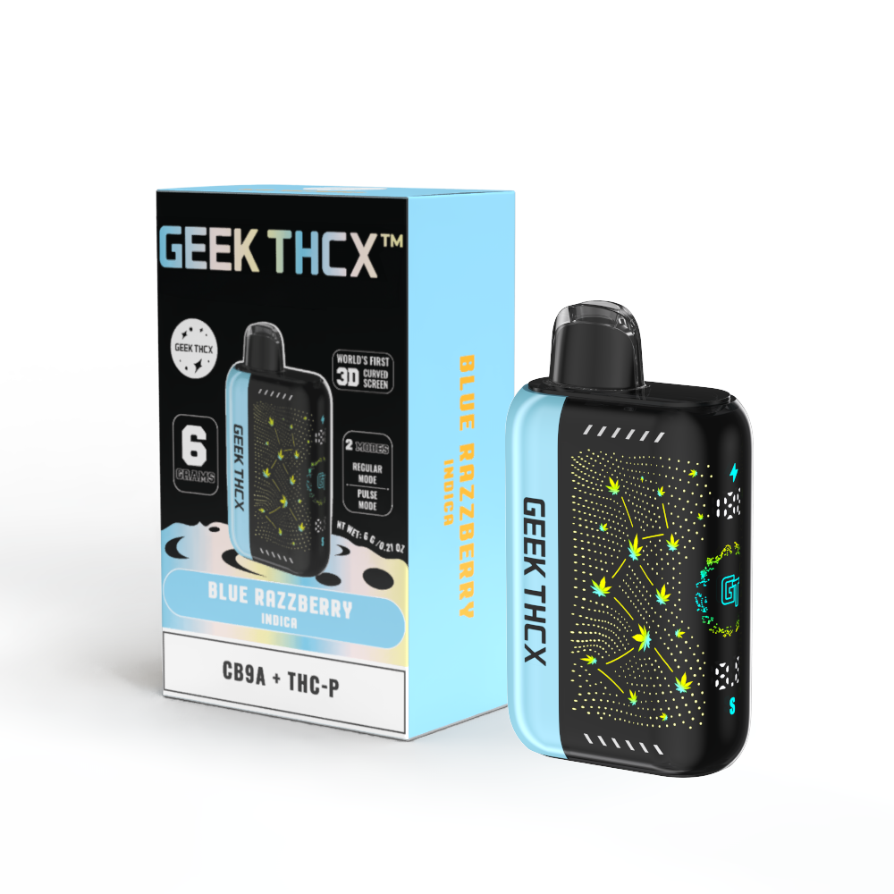 Blue Razzberry 6 Grams CB9A + THC-P Curve Screen Disposable Vape Indica