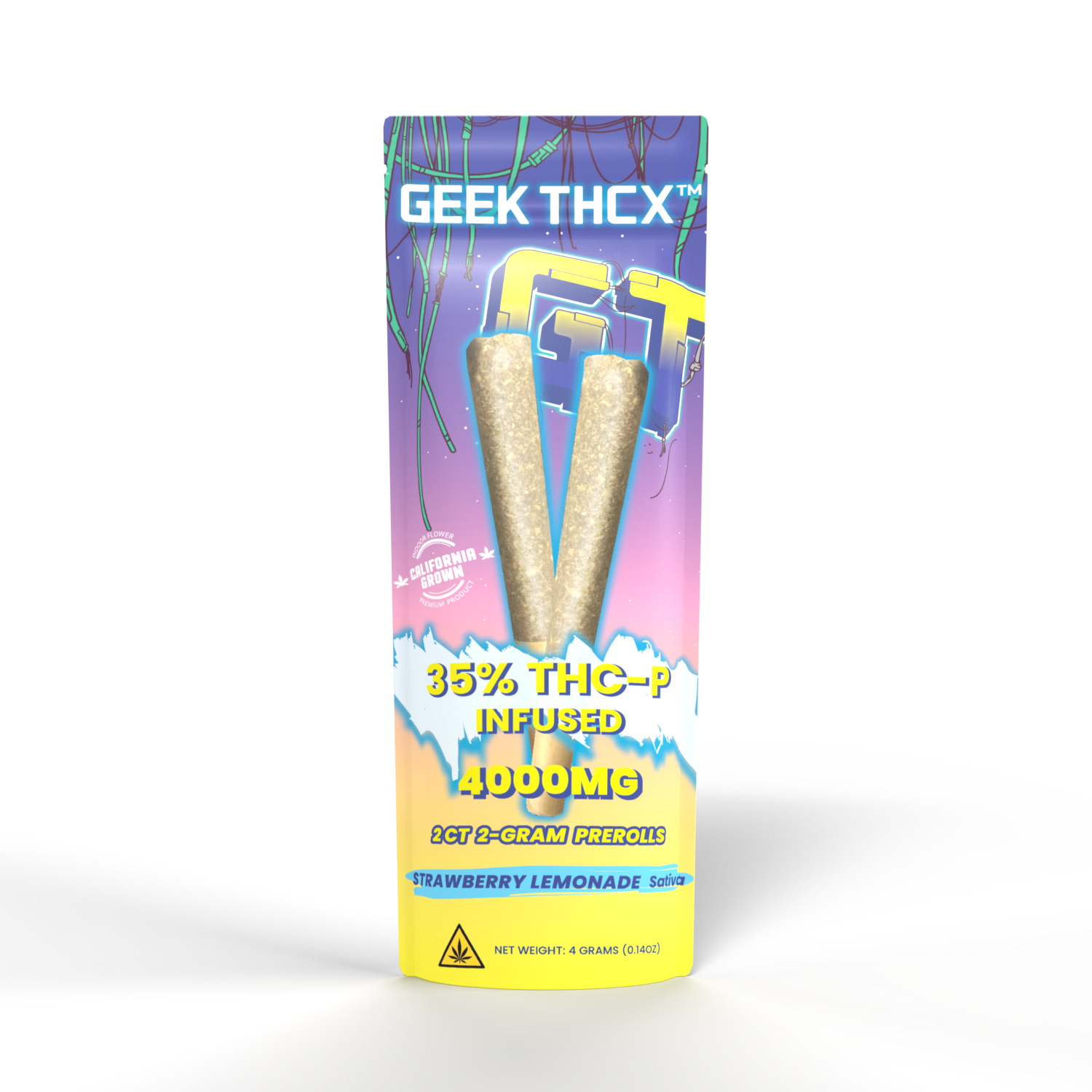 GEEK THCX THCP INFUSED PRE-ROLLS - Strawberry Lemonade | Sativa (2CT | 4G)