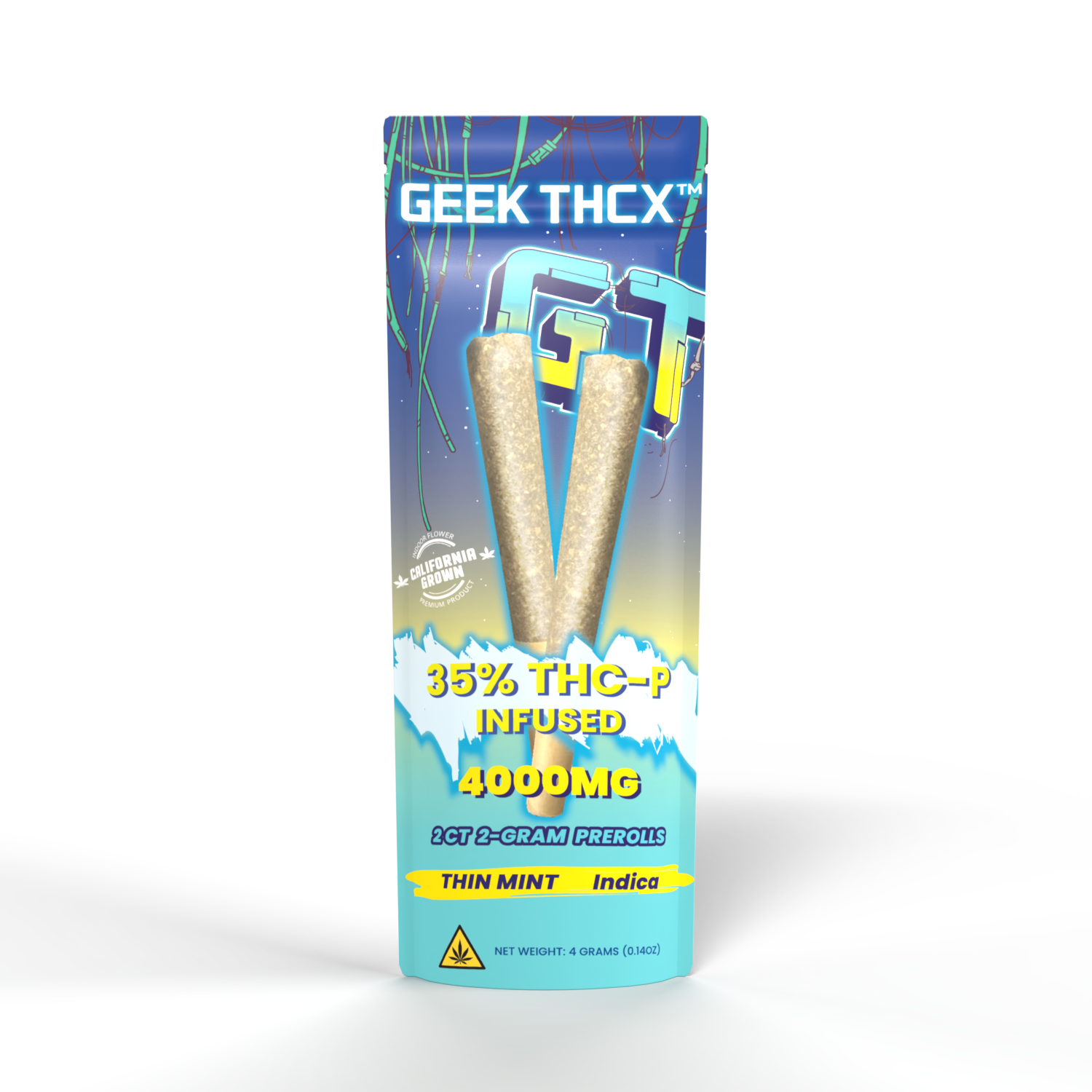 GEEK THCX THCP INFUSED PRE-ROLLS - Thin Mint | Indica (2CT | 4G)