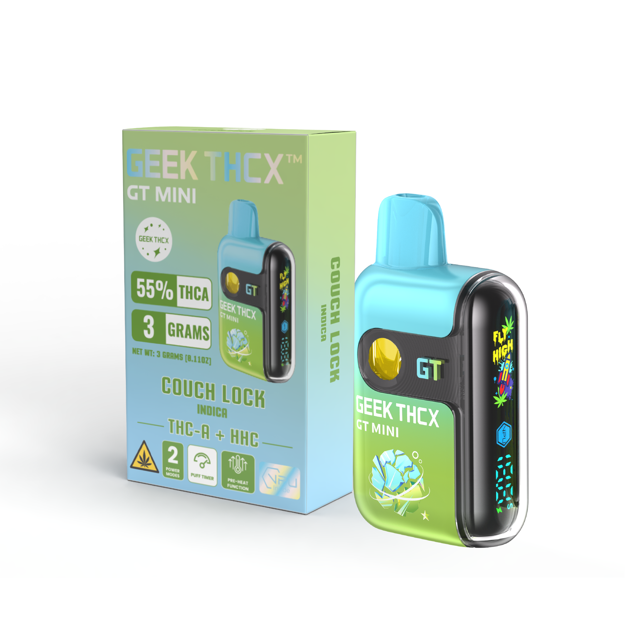 3 Gram 55% thca +hhc disposable vape GEEK THC