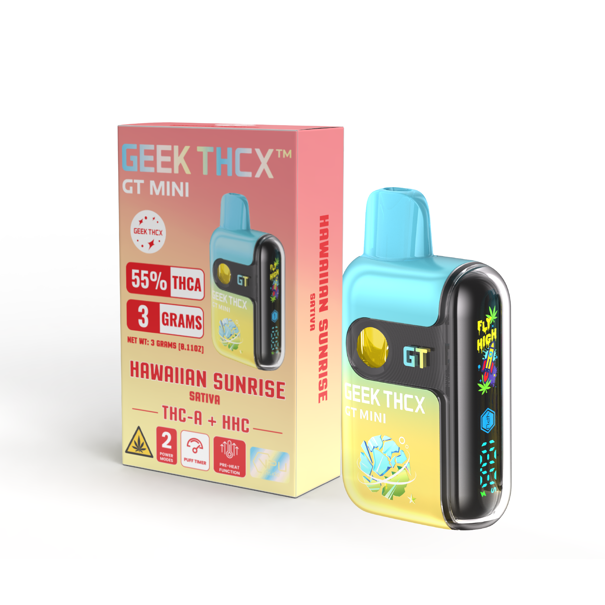 55% THCA + HHC 3 Gram Disposable Vape GEEK THC