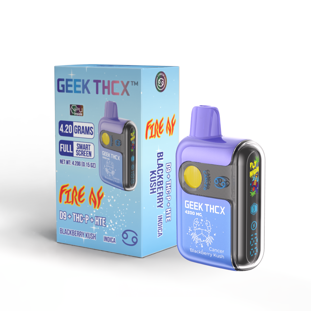 FIRE AF - Cancer - Blackberry Kush 4.20 Grams D9 + THCP + HTE Disposable Indica