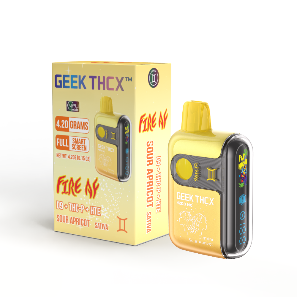 FIRE AF  - Gemini - Sour Apricot 4.20 Grams D9 + THCP + HTE Disposable Sativa