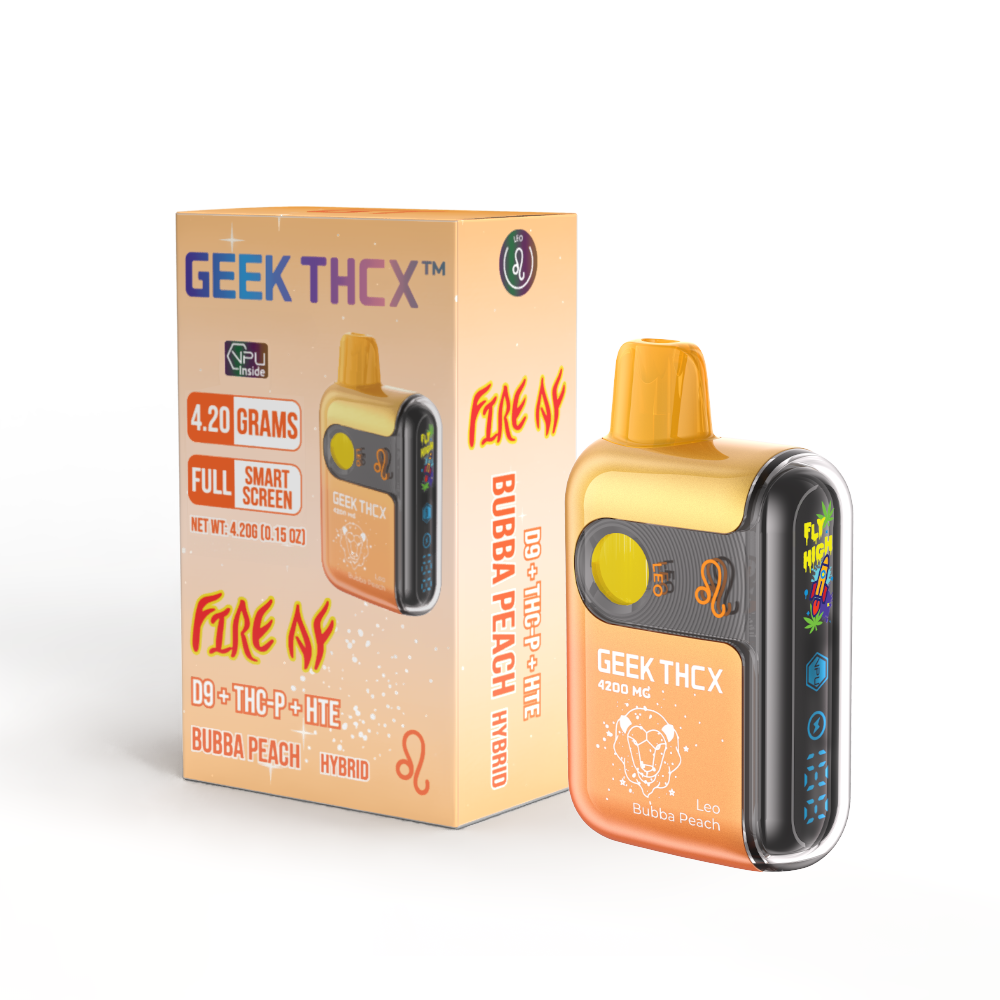 FIRE AF  - Leo - Bubba Peach 4.20 Grams D9 + THCP + HTE Disposable Hybrid
